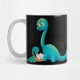 Dinosaur Mom with Baby and Dino Eggs Mug